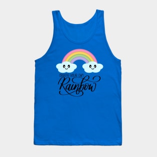 Create Your Own Rainbow with Kawaii Cute Clouds in Blue Tank Top